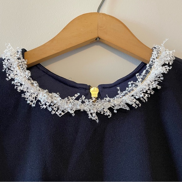 Zoe Ltd Dress Size 12 Navy Blue Nora Fringe Short Sleeve - Picture 4 of 7